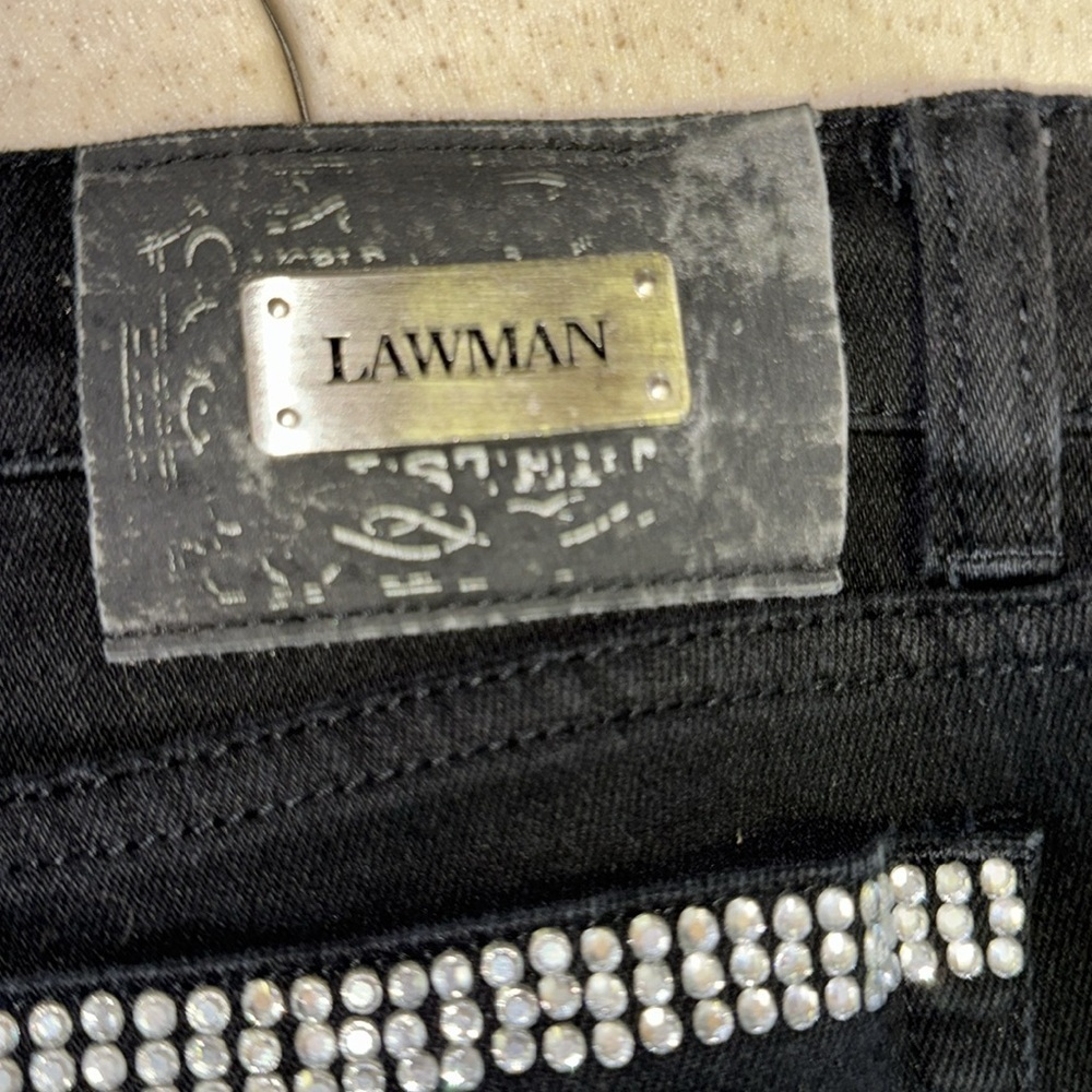 Lawman western style black jeans rhinestone size 9 - Picture 4 of 5